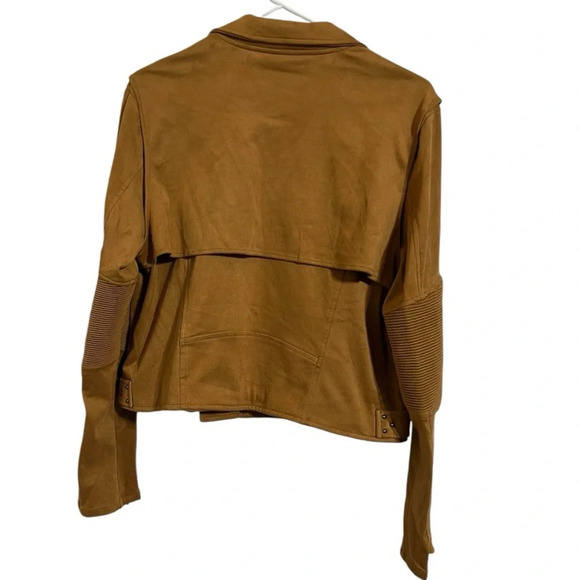 Blank NYC SOFT Vegan Suede Moto Jacket Size Large NWT ribbed arms - Picture 4 of 7